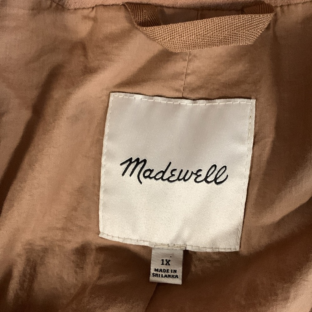 Madewell Relaxed Women's Larsen Cotton Linen 1X Button Front Blazer Jacket EUC - Picture 5 of 15